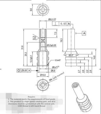 Bagian-bagian Mesin Bubut CNC Elektroforesis, pengikat mur hex rivet 6x31.6mm