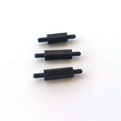 #4-40 Double Ended Threaded Hex Bracket Untuk Sambungan Sasis Cold Forged M3 10mm Electrophoresis Black Hex Stud