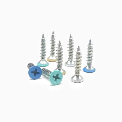 Pengolahan baking cat putih stainless steel sekrup dekorasi sekrup kayu warna baking cat Self-tapping sekrup