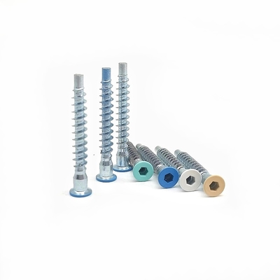 Countersunk Head Straight Repair Furniture Screws With Hexagonal Roller Coaster Thread (Screws furnitur dengan benang roller coaster heksagonal)