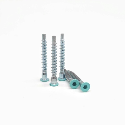 Countersunk Head Straight Repair Furniture Screws With Hexagonal Roller Coaster Thread (Screws furnitur dengan benang roller coaster heksagonal)
