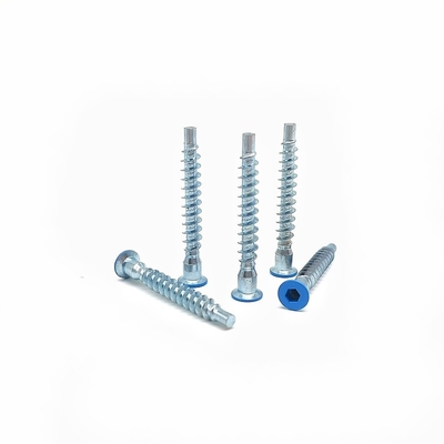 Countersunk Head Straight Repair Furniture Screws With Hexagonal Roller Coaster Thread (Screws furnitur dengan benang roller coaster heksagonal)