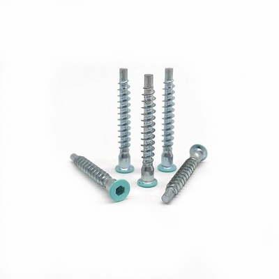 Countersunk Head Straight Repair Furniture Screws With Hexagonal Roller Coaster Thread (Screws furnitur dengan benang roller coaster heksagonal)