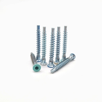 Sekrup Furnitur Perbaikan Lurus - Sekrup Ulir Rol Heksagonal Bagian Dalam Ulir Rol Sadap Kepala Countersunk