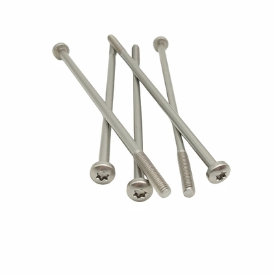 Pan kepala sekrup Bagian Threaded stainless steel bahan berbentuk bunga alur T30 T25 T20 T15 panjang kepala disesuaikan