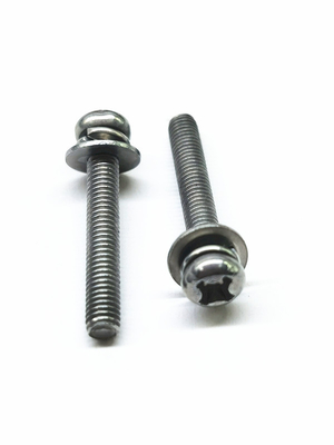 SEMS Mesin Karbon Steel Sekrup Seng Nikel Alloy Stainless Steel Warna Asli M4X16