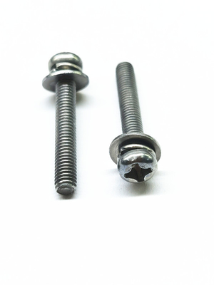 SEMS Mesin Karbon Steel Sekrup Seng Nikel Alloy Stainless Steel Warna Asli M4X16
