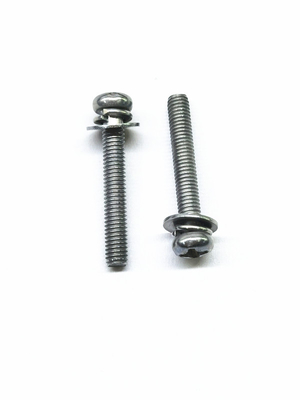 SEMS Mesin Karbon Steel Sekrup Seng Nikel Alloy Stainless Steel Warna Asli M4X16