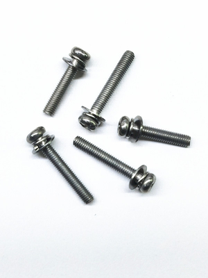 SEMS Mesin Karbon Steel Sekrup Seng Nikel Alloy Stainless Steel Warna Asli M4X16