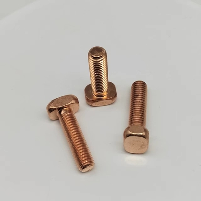 Square Head Red Copper Screws Sekrup Gigi Mekanis Untuk Kereta Golf