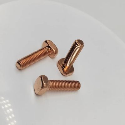 Square Head Red Copper Screws Sekrup Gigi Mekanis Untuk Kereta Golf