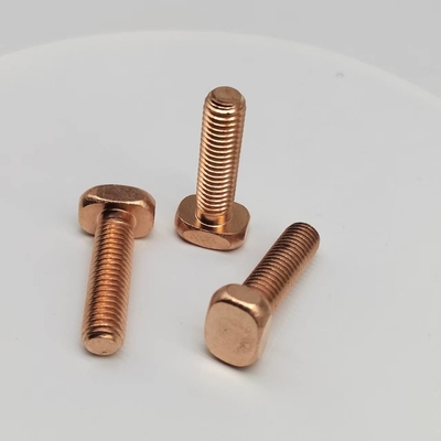 Square Head Red Copper Screws Sekrup Gigi Mekanis Untuk Kereta Golf