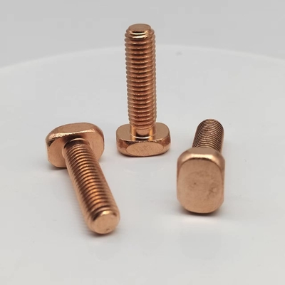 Square Head Red Copper Screws Sekrup Gigi Mekanis Untuk Kereta Golf