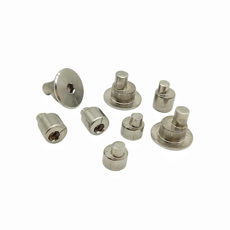 Cold Formed Excentric Locking Pins Baja Karbon & Baja Rinsing Solusi OEM/ODM Custom Cold Heading Eccentric Adjustment Screw SUS304