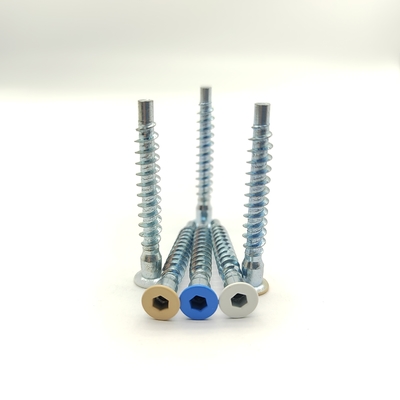 Furniture Connecting Screws Hex Socket Countersunk Self-Tapping Zinc Coated DIY & OEM Berbagai warna
