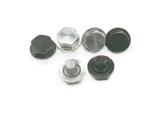 Sekrup Hub Roda Elektroforesis Paduan Aluminium Hitam M6x1.0 Tinggi Kepala 6.8mm